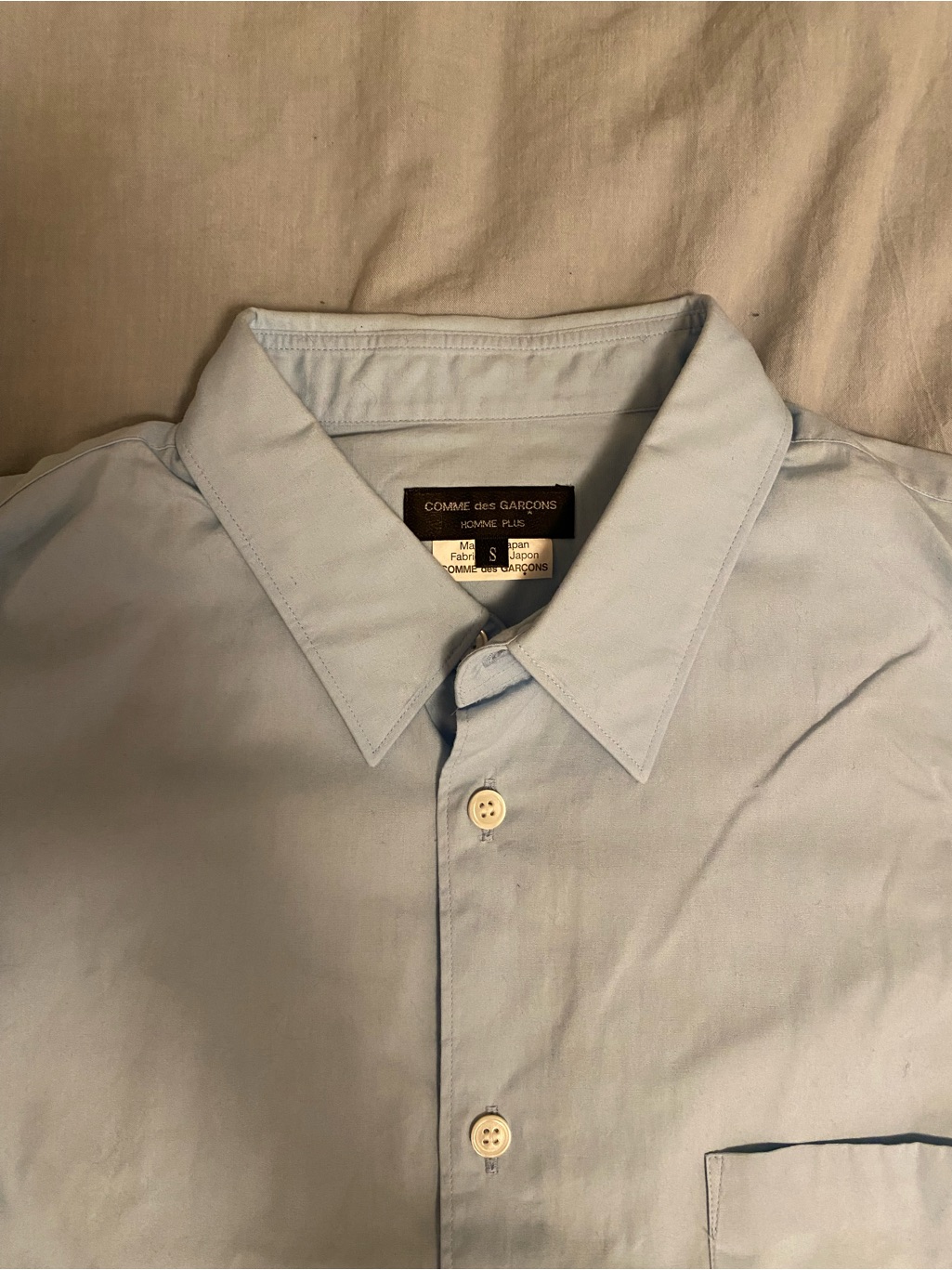 Comme Des Garcons Homme Plus Blue Button-Up Dress Shirt